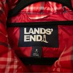 Lands' End Lands’ End Red Plaid Zippered Vest Photo 4