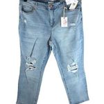 Jessica Simpson Womens Jeans Spotlight High Rise Slim Straight Distressed 18W Photo 0