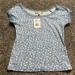 Pink republic NWT  blue and white floral short sleeve shirt M Photo 0