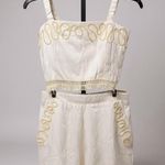 Elegant Cream Jumpsuit with Gold Accents White Size L Photo 0