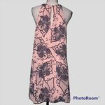 Tyche  large shift dress lined floral pattern summer dress keyhole button closure Photo 2