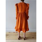 Batsheva NEW Prairie Victorian vampire womens Dress in Orange Moire Size 4 Photo 2