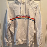 Spiritual Gangster  White Hoodie with Colorful Stripes Photo 0
