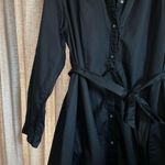 Old Navy  Black Maternity Midi Collared Long Sleeve Shirt Dress Size Large Photo 6