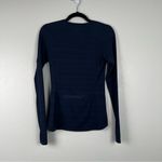 Athleta  1/4 Zip Long Sleeve Pullover Shirt‎ Blue Sz XS Photo 5