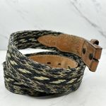 Georgia Boot Distressed Woven Genuine Leather No Buckle Belt Strap Size 36 Photo 4