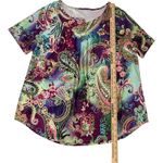 Plus Size Womens Casual Short Sleeve Top Paisley Print XXL Casual Vibrant Summer Purple Photo 3