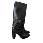 Valentino Garavani Black Leather Knee High boots Size 39.5/9.5 Women’s Photo 2