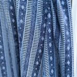 FRNCH  Paris blue high neck smocked cuffs striped blouse size small Photo 3