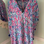 Lilly Pulitzer  Sydney Caftan Printed Blouse Top Kimono Beach L/XL Vacation Photo 0