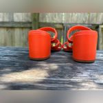 Schutz New Olly Mid Block Nappa Bright Orange Leather Sandal size 5.5 Photo 3