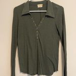 Nation Ltd Nation Green Ribbed Long Sleeve Top Photo 0