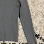 Babaton Grey Ribbed Mock Neck Tie Back Sweater Photo 4