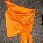 These Three Boutique Orange One Shoulder Top Photo 0