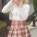 Plaid Pleated skirt Brown Photo 0