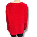 Faded Glory  Womens Plush Fleece Sweatshirt Pullover Long Sleeve Red Medium 8 10 Photo 2