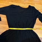 Women’s Black Gauze 3/4 Sleeve Shorts Romper V Neck Plunging Party Summer Vaca Size L Photo 4