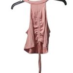 Ribbed Halter Top Tie Back Sleeveless Crop Top Casual Cute Pink Small Size undefined Photo 0