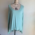 Free People We the Free Malibu Mint Green Waffle Knit Oversized Boho Top Photo 2