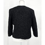 Vintage Cachet Crinkle Scrunch Stretch Black Satin Evening Jacket Women’s Size L Black Size L Photo 1