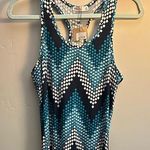 Women’s multicolor razorback, long dress maxi style size medium Blue Photo 0