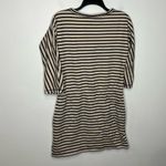 Loft Ann Taylor cream blue striped dress long sleeve women’s size small pockets Photo 1