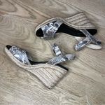 Marc Fisher  Maiseey Espadrille Wedge Sandals White Snake Size 8.5 Photo 7