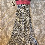 Jovani NWT Black White zebra print satin fuscia long ribbon large Photo 1