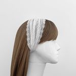 White Lace Wide Headband Photo 1