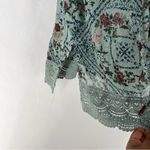 Mason & Belle  Chiffon Floral Lace Kimono‎ Cardigan Open Front Boho Feminine M Photo 4