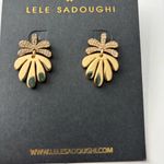 Lele Sadoughi NWOT  Gold and Crystal Leaf Earrings Photo 2