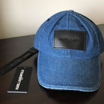 Karl Lagerfeld Denim Baseball Cap With Logo Keychain, NWT Photo 0