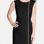 Ellen Tracy Black Front Zip Crepe Sheath Dress Photo 0