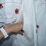 Free People  Ivory White Counting Daisies Embroidered Mini Dress Medium Photo 4