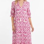 None Elegant Pink Patterned Maxi Dress with tassels size  large Photo 0