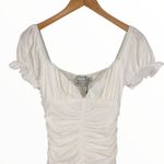 Hello Molly  Montage Moment Dress in White size 4/Small NWT Ruched Off Shoulder Photo 3