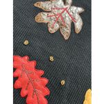 Vintage 1980's Victoria Harbour Fall Leaves Sweater Large Black Photo 1