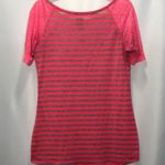 EXPRESS Pink & Silver Striped Sleeve Striped Shirt Photo 1