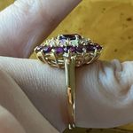 Natural Wine Garnet Ethiopian Opal Sterling Silver Ring Size 6.75 Gold Photo 2