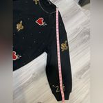 Designer‎ Black Crewneck Sweater with Red and Gold Embellishments Size XL Photo 4