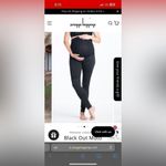 Preggo Leggings Small Postpartum Black Textured Belly Panel Knee Details Photo 2