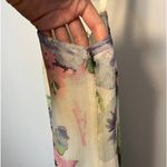 Soft Surroundings  M Pastel Watercolor Floral Print Lined Teired Maxi Dress Photo 5