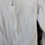 Lululemon  Nice Asana Jacket zip up define Brushed White ribbed mock neck high Photo 9