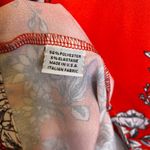 Bryn Walker Orange Red Floral Pants Set Button Down Blouse Crop Pants EUC Sz S/M Photo 7