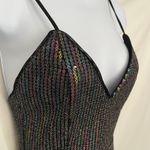 X by NBD Sequin Mini Cocktail Dress XS Ruffle Y2K LBD Whimsigoth Vampy Clubwear Photo 2