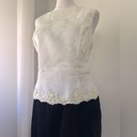 Vintage Y2K Scott McClintock Ivory & Black Beaded Sleeveless Formal Gown Size 12P Photo 2