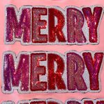 Beyond Shimmer AnaGails Very Merry Sweatshirt Women's Small Pink Sequin Holiday Photo 2