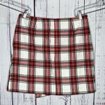 Blue Rain NWT Size L Ivory - Red & Black Plaid Faux Wrap Mini Skirt Photo 1