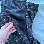 EXPRESS 100% Silk Black Gold White Speckled Empire Halter Sun Dress size 8 Photo 5