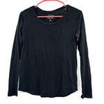 Loft  vintage soft line size XS black long sleeve t-shirt top shirt blouse cotton Photo 0